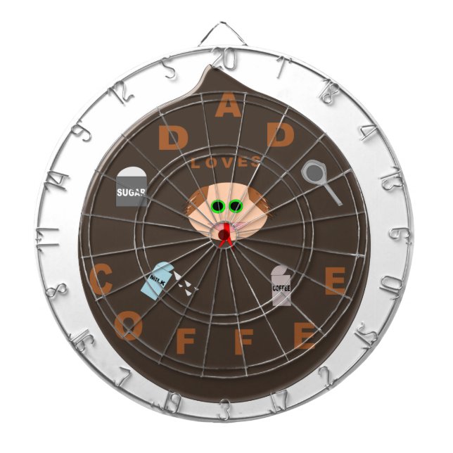 Funny Papa Monster aime Cible de flechettes café (Devant)