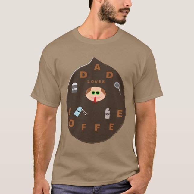 Funny Papa Monster aime le café T-shirt (Devant)
