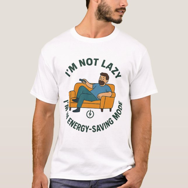 Funny Papa T-Shirt Mode d'économie d'énergie (Devant)