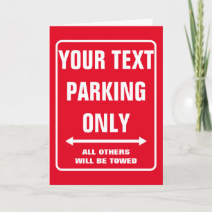 Funny PARKING SEULEMENT carte de voeux pour nouvea