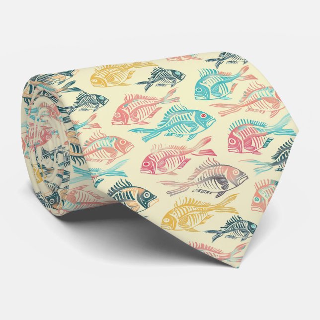 Funny Pastel Cravate Fishbone (Roulé)