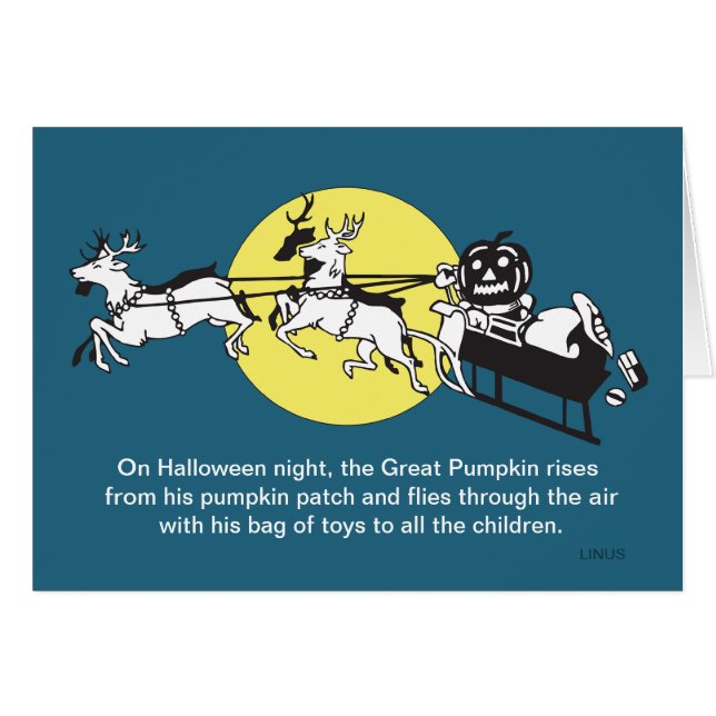 Funny Peanuts citrouille renne Carte Halloween (Devant horizontal)