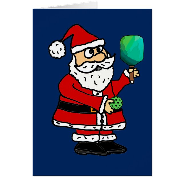 Funny Père Noël Jouer au Pickleball Noël (Devant)