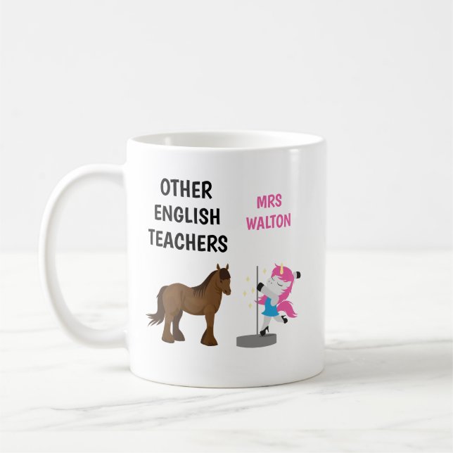 Funny Personnalisé Anglais Enseignant Mug Cadeau (Gauche)