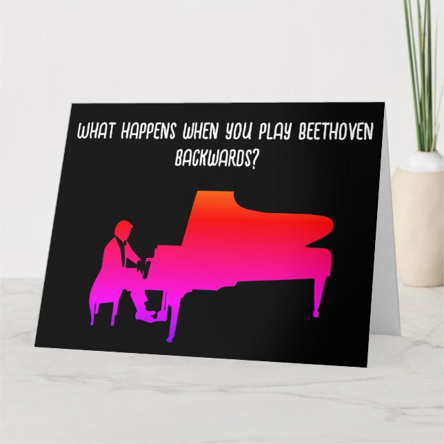 Funny Piano Joke Carte d'anniversaire (Devant)