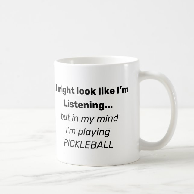 Funny Pickleball texte Café Mug par Deb Jeffrey (Droite)