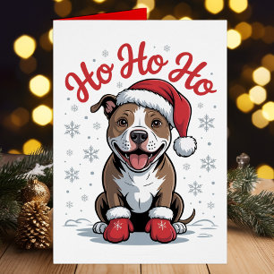 Funny Pit Bull Père Noël Pittbull Christmas Chien