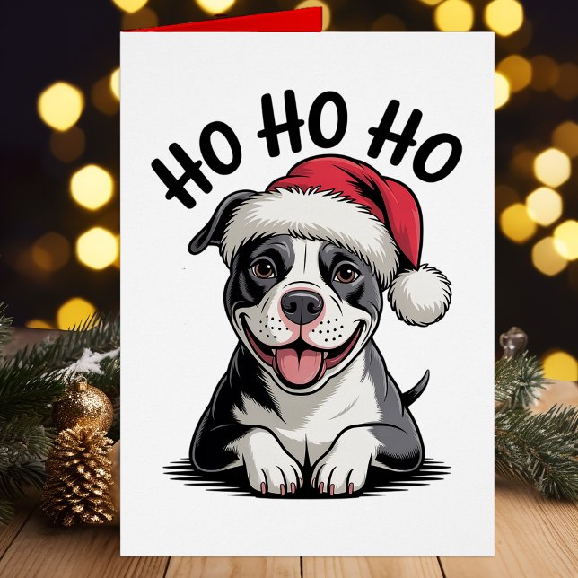 Funny Pit Bull Père Noël Pittie Christmas Pitbull  (Créateur téléchargé)