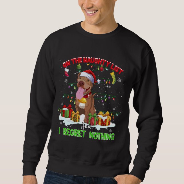 Funny Pitbull Noël laid Sweat Chien Xmas Outf (Devant)