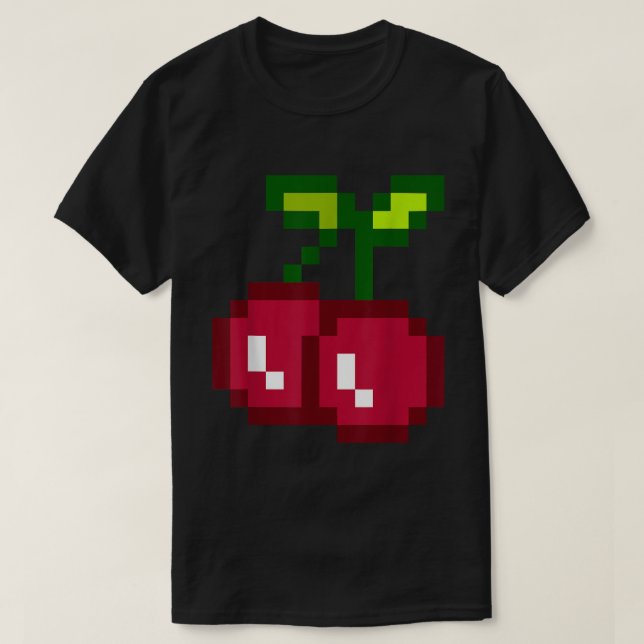 Funny Pixel Cherry T-shirt de Gamer 80s (Design devant)