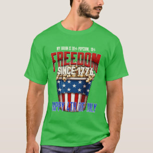 Funny Popcorn T-shirt vintage 4 juillet