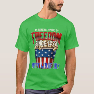 Funny Popcorn T-shirt vintage 4 juillet
