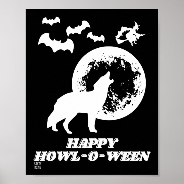 funny poster  "HAPPY HOWL-O-WEEN 2" (Devant)