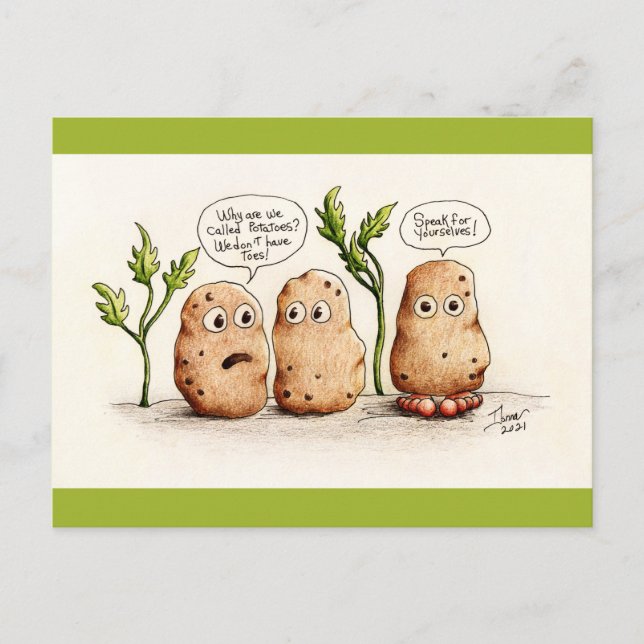 Funny Pun Potatoes Carte postale (Devant)