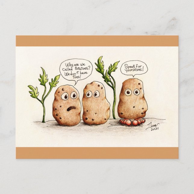 Funny Pun Potatoes Carte postale (Devant)