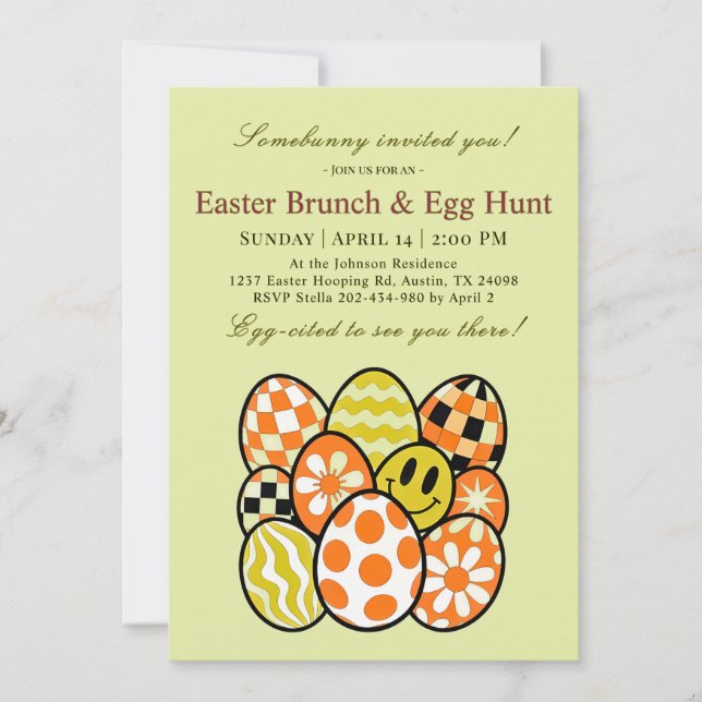Funny Punny Easter Brunch Party Invitation (Devant)