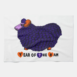 Funny Purple Ram chinois Année Zodiac Serviette de