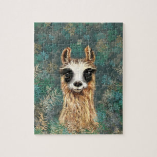 Funny Puzzle with Baby Llama - Hello