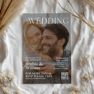 Funny QR Code Magazine Faire-part de mariage photo