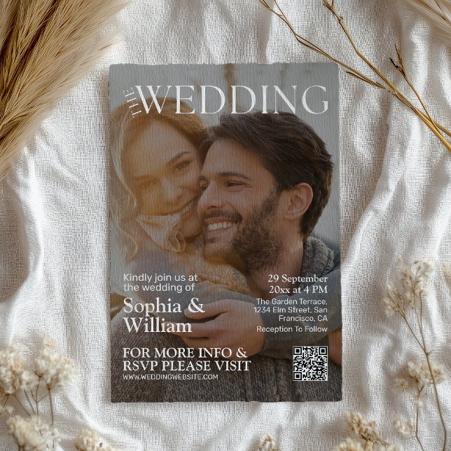 Funny QR Code Magazine Faire-part de mariage photo (Créateur téléchargé)