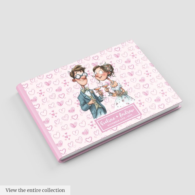 Funny Quirky Bride and Groom livre d'invité (Funny Quirky Bride and Groom Guest book)