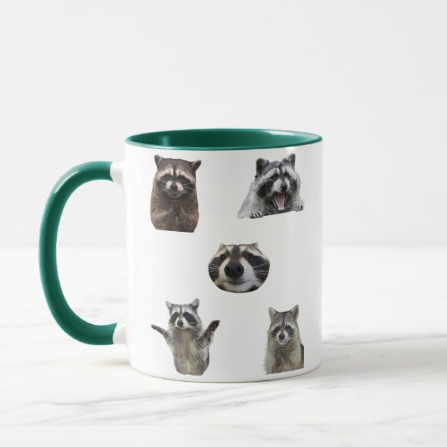 Funny Raccoon Meme Mug for Memes Lovers Mug Gift (Gauche)