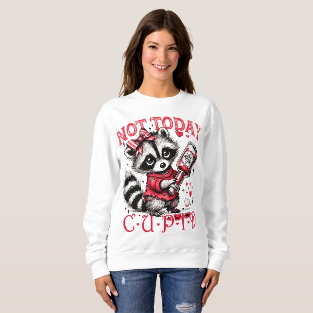 Funny Raccoon Saint-Valentin Sweatshirt (Devant entier)