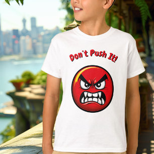 Funny Red Angry Emoji T-shirt enfant
