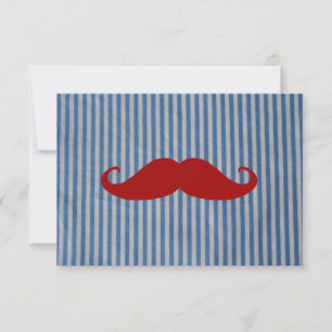 Funny Red Mustache and Blue White Stripes