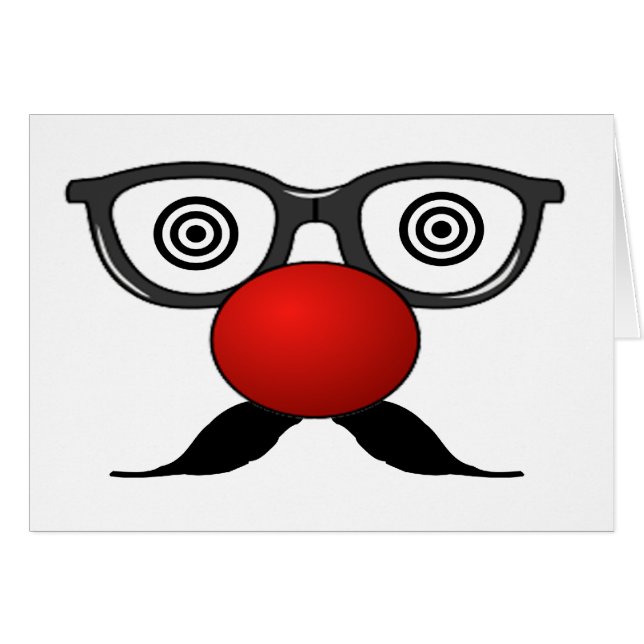 Funny Red Nose yeux étranges lunettes moustache (Devant horizontal)