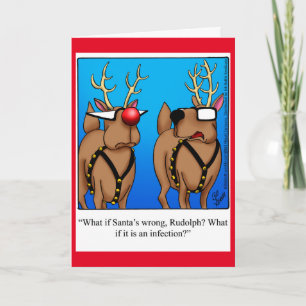 Funny Reindeer Humour Carte de voeux de Noël