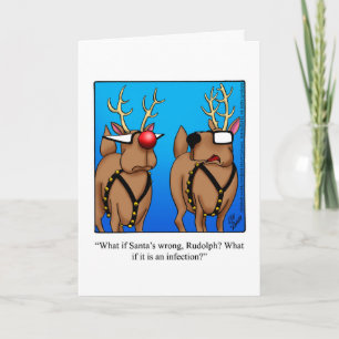 Funny Reindeer Humour Carte de voeux de Noël