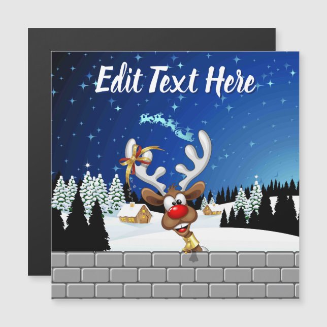 Funny Reindeer Peeking Christmas Meme  (Devant / Derrière)