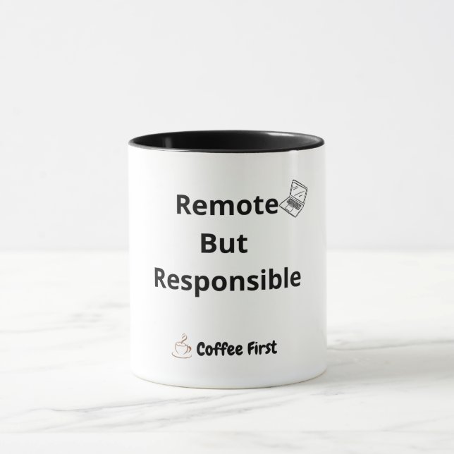 Funny Remote Work Mug for Office Coworkers (Centre)