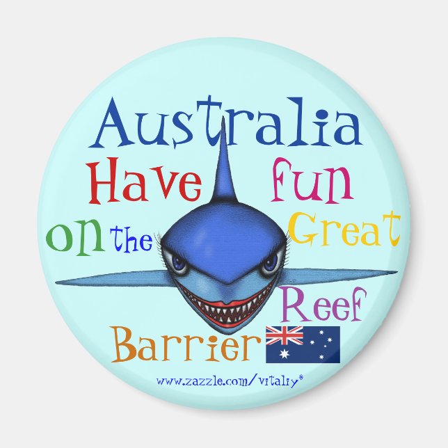 Funny requin Australie Great Barrier Reef aimant (Devant)