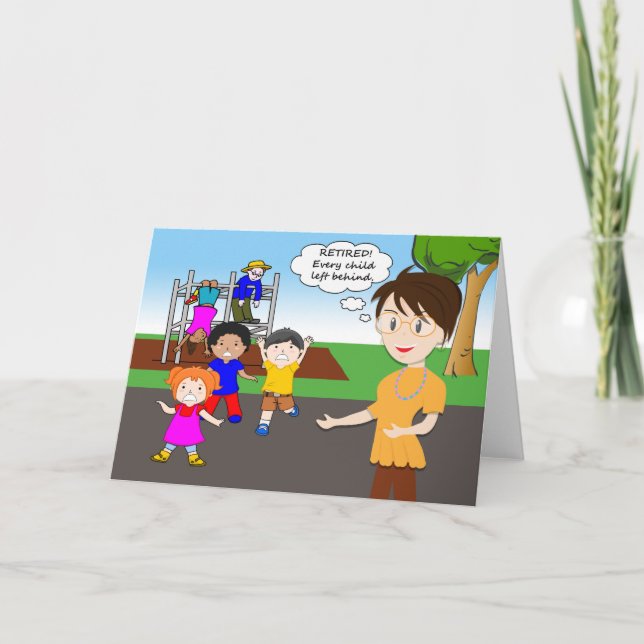 Funny Retraité carte d'enseignant, aire de jeu (Devant)