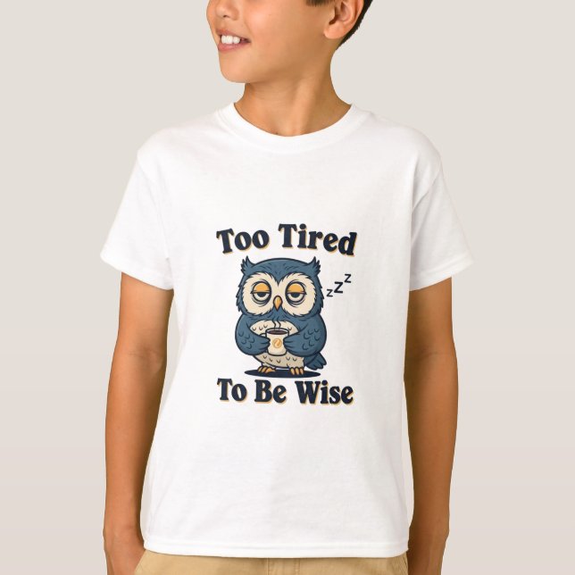 Funny Retro Owl Kids Graphic T-Shirt (Devant)