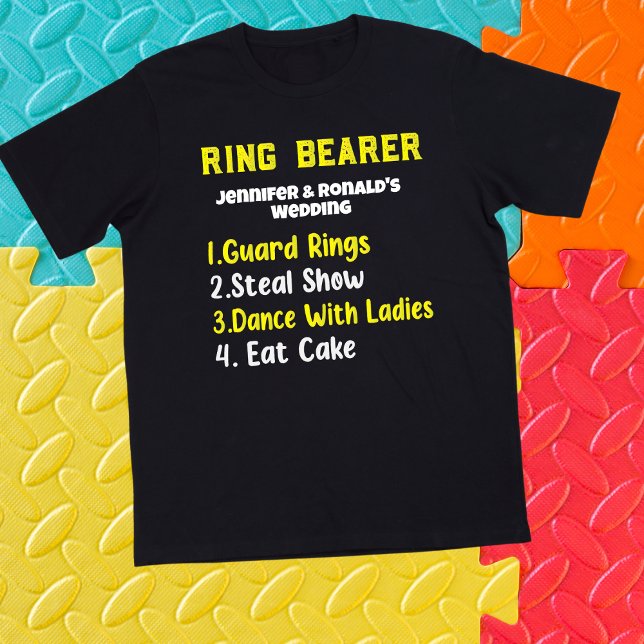 Funny Ring Porteur T-shirt Mariage Nom du couple (Créateur téléchargé)