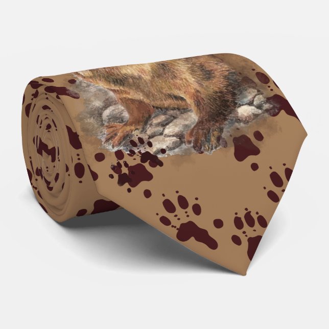 Funny River Otter & Empreintes, Cravate des pistes (Roulé)