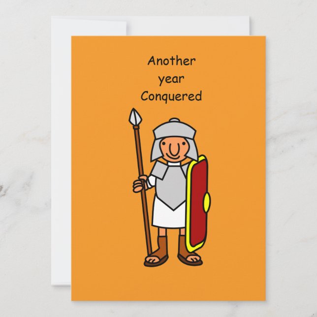 Funny Roman Soldier  Birthday Party Invitation  (Devant)