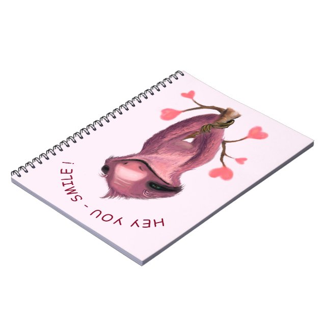 Funny Romantic Sloth Smile Carnet (Côté gauche)
