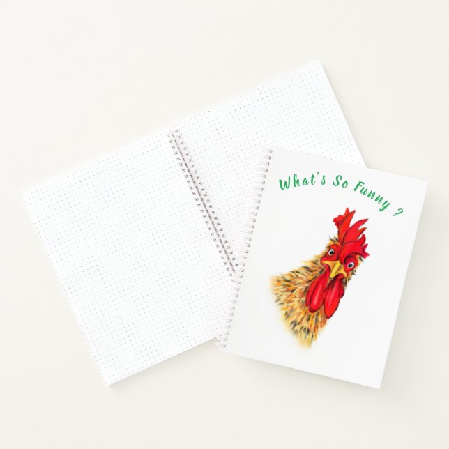 Funny Rooster Carnet - Texte personnalisé (Intérieur)