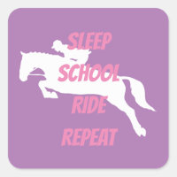 Funny rose autocollant cheval filles cavalier
