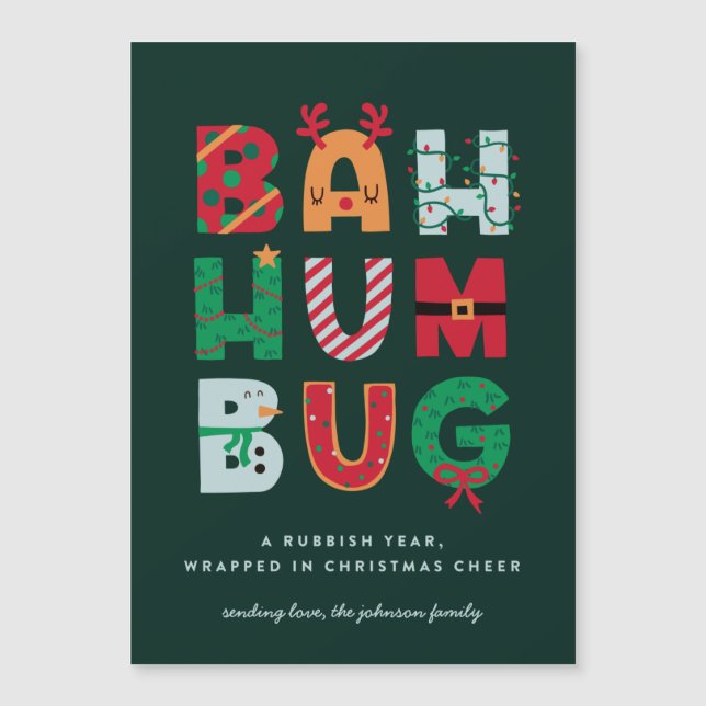 Funny Rubbish Bah Humbug Carte de vacances (Devant)