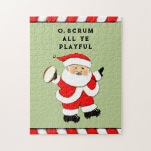 funny rugby holiday gift jigsaw puzzle