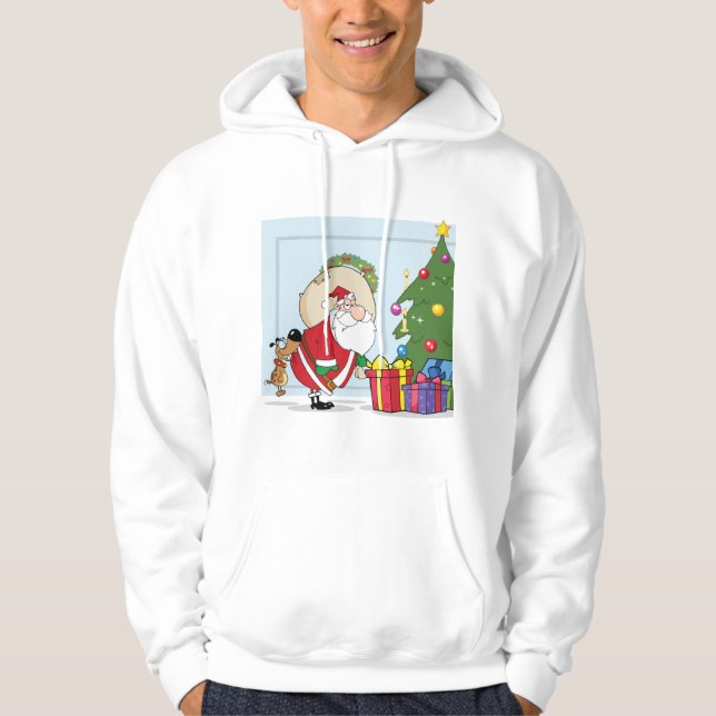Funny Santa Claus Mens Sweat - shirt à capuche (Devant)