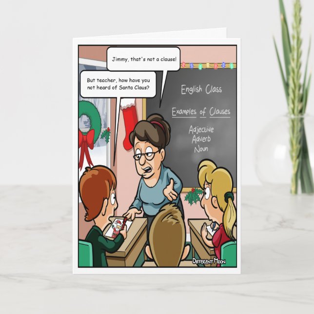 Funny Santa Claus Pun Carte de Noël (Devant)