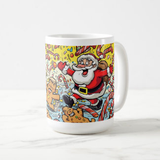 Funny Santa & Gingerbread Christmas Mug