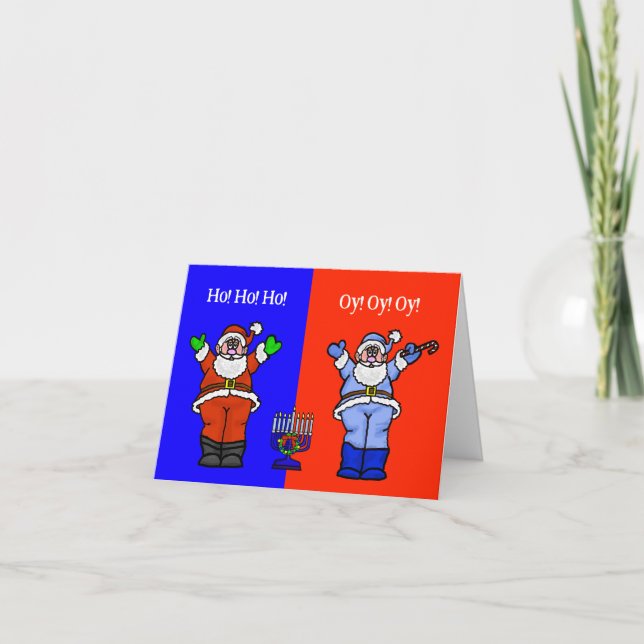 Funny Santas Chrismukkah Carte de voeux (Devant)