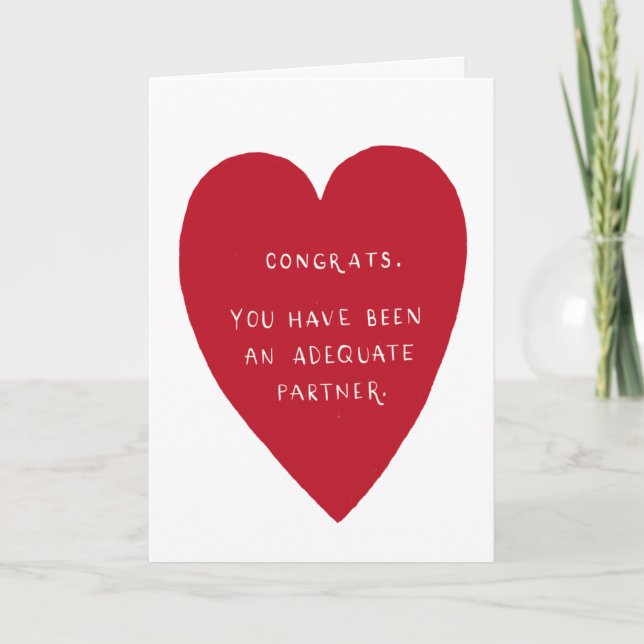 Funny Sarcastic Big Red Heart Carte de voeux (Devant)